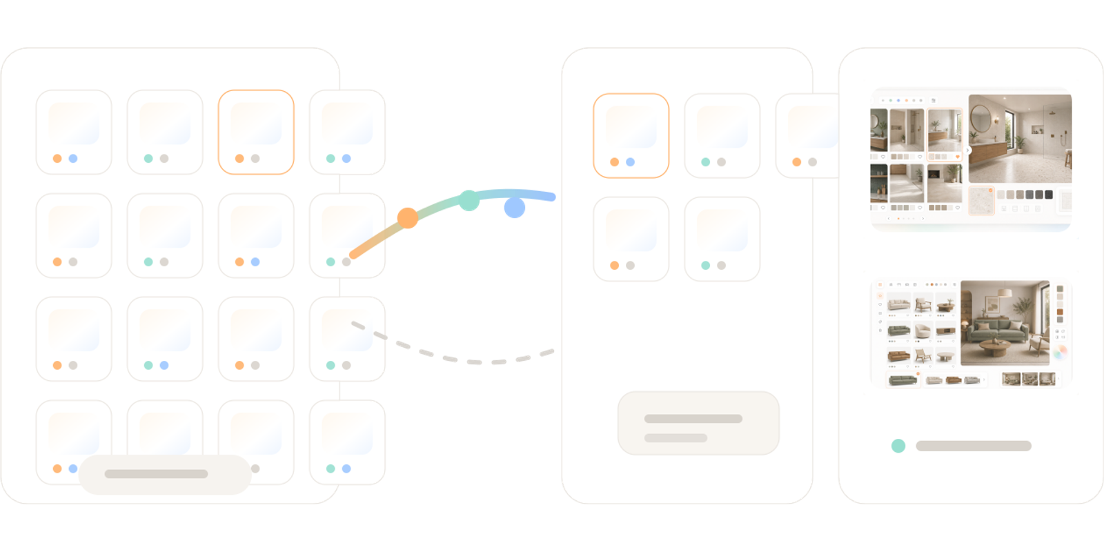 Visual Catalogs guiding a large product catalog into a visual shortlist